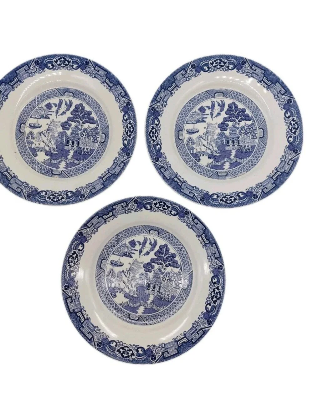 Blue Willow Willow Ware 7.5 Inch Luncheon Plate By Royal China Set Of 3